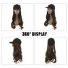 Unique Bargains Women's Halloween Baseball Cap with Hair Extensions Curly Wavy Hairstyle Adjustable Wig Hat Light Brown - 2 of 4