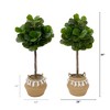 Nearly Natural 4-ft Artificial Fiddle Leaf Fig Tree with Handmade Jute & Cotton Basket with Tassels DIY KIT (Set of 2) - 4 of 4