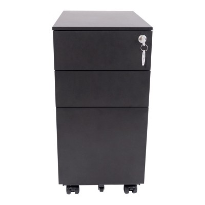 Stand Up Desk Store 3 Drawer Under Desk Lockable Rolling File Cabinet with Stable 5 Wheel Design