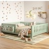Okak Twin/Full Size Platform Beds with Storage Bookshelf & Guardrails,Solid Wood Bed Frame for Kids,Teens,No Spring Box Needed - 2 of 4