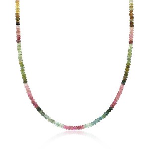 Ross-Simons 50.00 ct. t.w. Multicolored Tourmaline Bead Necklace With 14kt Yellow Gold Magnetic Clasp - 1 of 2