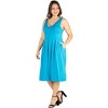 Plus Size Sleeveless Midi Fit and Flare Pocket Dress - 24seven Comfort Apparel™ - 2 of 4