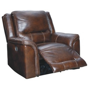 Catanzaro Power Recliner with Adjustable Headrest Mahogany Brown - Signature Design by Ashley