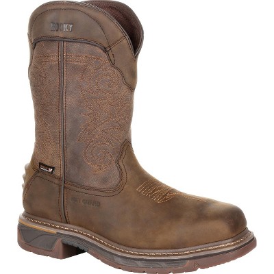 Men's Rocky Square Toe Internal Met Guard Western Boot with TPU Heel Counter