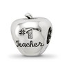 Black Bow Jewelry Sterling Silver #1 Teacher Apple Bead Charm - 3 of 4