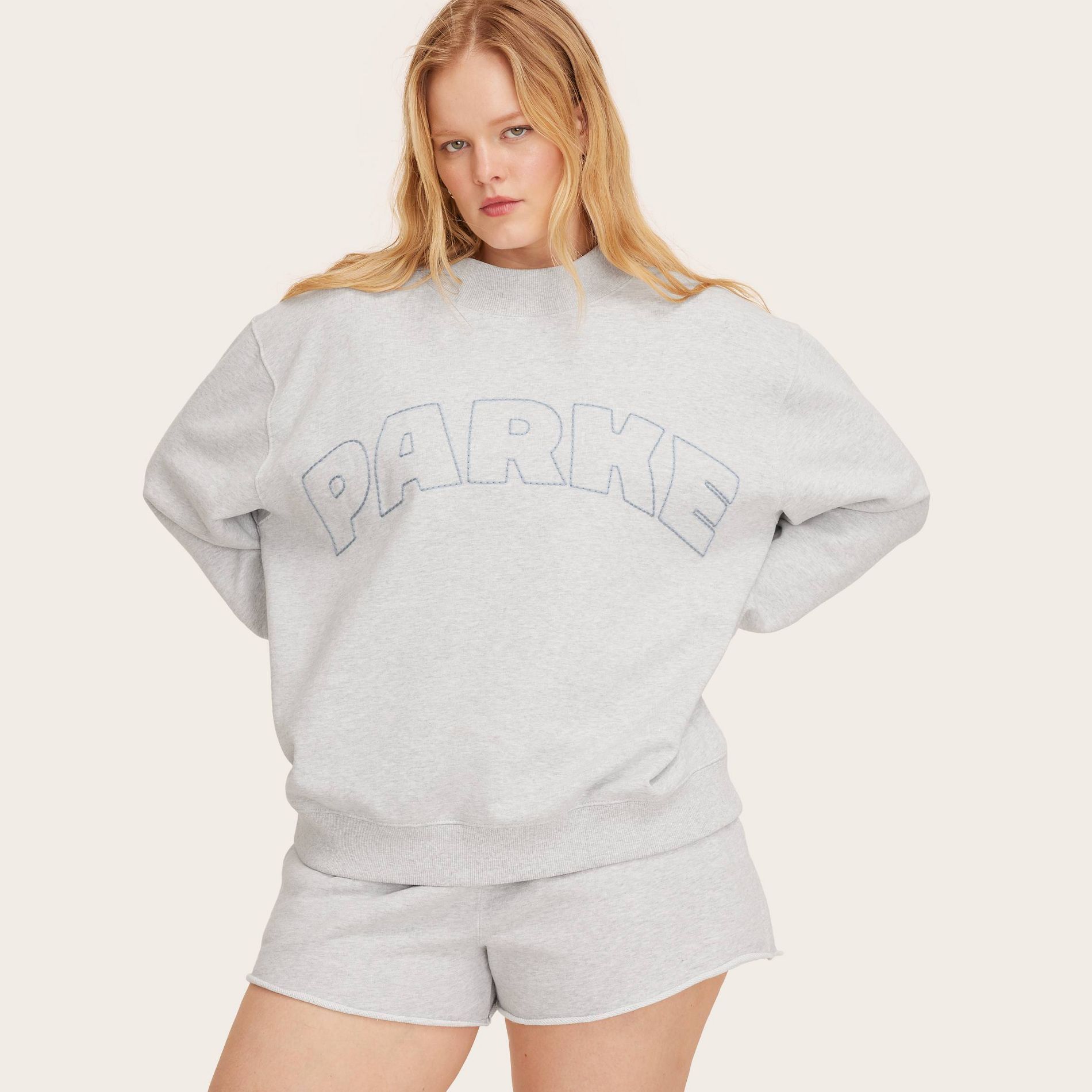 Women's Mockneck Pullover Sweatshirt - Parke x Target Heather Gray