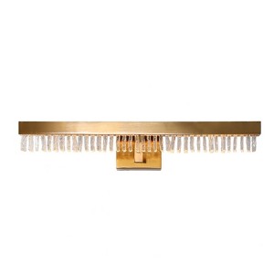 LNC Nunauplius 1-Lights 26" Luxury  and Glam Rectangle Integrated LED Crystal Wall  Lights, Gold - 1 of 4