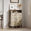Farmhouse Shoe Storage Cabinet for Entryway, Freestanding Wood Narrow Hidden Shoe Cabinet Organizer with 2 Flip Drawers for Entrance, Living Room - 3 of 4