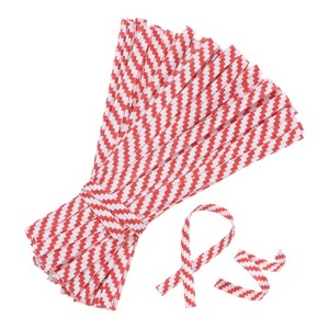 Unique Bargains Stripe Kraft Paper Twist Ties Party Gift Cake Candy Wrapping Red - 1 of 4