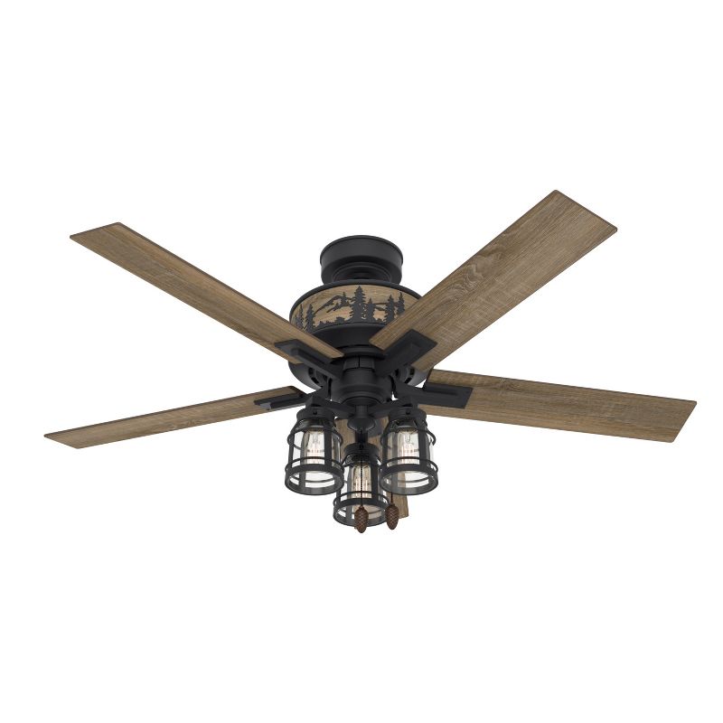 52&#34; Vista Iron Ceiling Fan with Light Kit and Pull Chain (Includes LED Light Bulb) Natural Black - Hunter Fan, 1 of 11