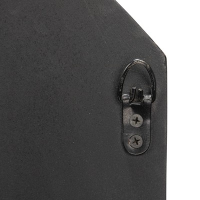 Hexagonal Black Wood Framed Wall Mirror