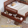 KWPZQEB Twin/Full Size Wood Platform Bed Frame with 2 Storage Drawers and Guardrails, Kids Bed Frame with Wood Slat Support, No Box Spring Needed - 3 of 4
