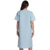 Dreamcrest Womens Short Sleeve Duster, Seersucker Gingham Housecoat Women Sleepwear Embroidered Snap Front Nightgown - 3 of 3