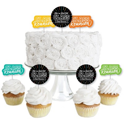 Big Dot of Happiness Still Got Class - Dessert Cupcake Toppers - High School Reunion Party Clear Treat Picks - Set of 24