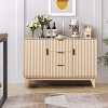 Gaomon Fluted Sideboard Buffet Cabinet, Kitchen 47.2in Large Buffet Storage Cabinet Coffee Bar Cupboard 3 Drawers 2 Doors - 4 of 4