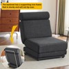 Vynxaria Portable Foldable Single Sofa Bed with Pillow - Cream White Linen - 2 of 4