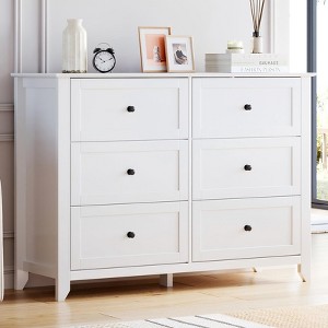 Coucheta Dresser for Bedroom, 6 Chest of Drawer Dresser Organizer, Modern Wood Storage Cabinet for Living Room, Closet Storage, Entryway, Hallway - 1 of 4