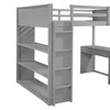 NicBex Full Size Bunk Bed with Desk Loft Bed Pine Bed Frame with Shelves, Drawers, Ladder and Full Length Guardrails, No Box Spring Required - 4 of 4