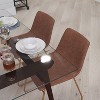 Set of 2 Faux Leather Bucket Seat Dining Chairs with Frame - Merrick Lane - 4 of 4
