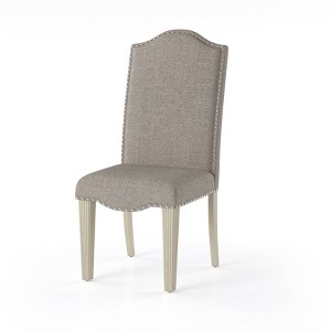 Set of 2 Ramond Transitional Side Chairs: Nailhead Trim, Cushioned, Wood Legs - HOMES: Inside + Out - 1 of 4