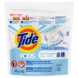 Tide PODS and Gentle Liquid Laundry Detergent Soap 20 Count Unscented - 1 of 1