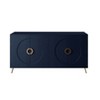 Gulches Modern Matte Navy Blue Lacquered 4-Door Sideboard Buffet Adjustable Shelves, Golden Hardware, 200LBS Storage Cabinet - 4 of 4