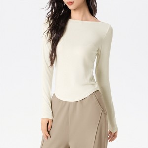 Clotth Women's Modal Long Sleeve Yoga Top - Soft and Comfortable Breathable Fitness T-Shirt,Slimming Tight Pilates Workout Top - 1 of 4