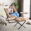 Oversized Comfy Chair, Faux Fur Foldable Lounge Chair for Adults, Metal Frame X-Large Saucer Chair, Plush Accent Chair for Bedroom Living Room Dorm - 2 of 4