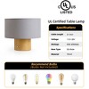 10.6" Touch Control Table Lamp with Walnut Wood Base and TC Cotton Shade, Retro Style Bedside Light for Bedroom & Living Room - 4 of 4