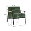 Lirago Green 33" Modern Accent ChairMinimalist Metal Frame and Wooden Armrests for Living Room and Office - 4 of 4