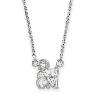 Black Bow Jewelry Sterling Silver Phi Mu Greek Life Necklace 18 Inch