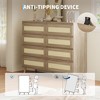 Farmhouse Rattan Chest of Drawers, 8 Drawer Dresser,   Wide Dresser for Bedroom, Wood TV Stand Storage Organizer for Entryway, Closet, Living Room - 4 of 4