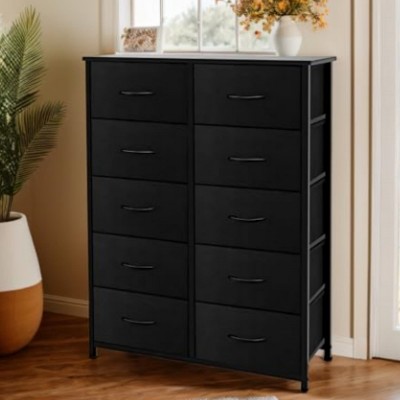 FONTOI Decorative Storage Cabinets, Cabinet that Exudes Sophistication, Infuse Living Space with Glamour and Organization, Black, 31.4"*11.8"*26.1"