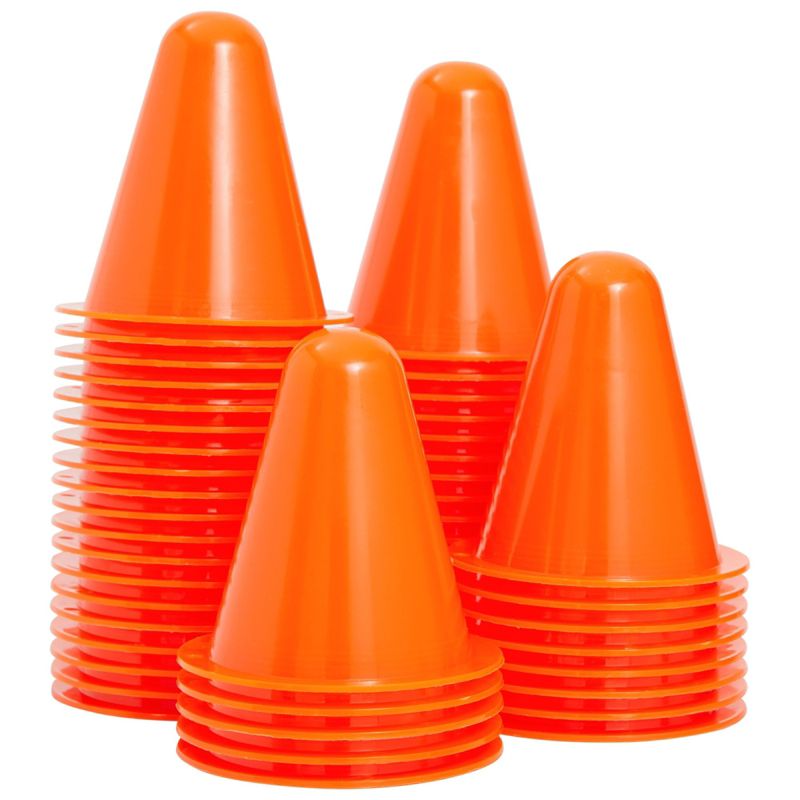 Juvale 50 Pack Mini Cones for Classroom, Small Sports Markers for Soccer, Playground (Orange, 3 in), 1 of 9