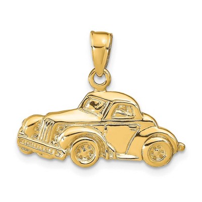 Black Bow Jewelry 14k Yellow Gold Classic Antique Car Polished Pendant