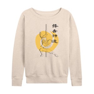 Women's - Avatar: The Last Airbender - Aang Momo Kanji Lightweight French Terry Wide Neck Long Sleeve Shirt - 1 of 4