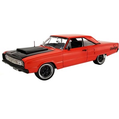 1967 Dodge Coronet R/T "Restomod" Primer Red with Black Hood Limited Edition to 372 pieces 1/18 Diecast Model Car by ACME