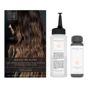 Kristin Ess Signature Hair Gloss Shine Boosting, Tone Enhancing, Silicone Free + Ammonia Free - Smoky Topaz - 4 fl oz