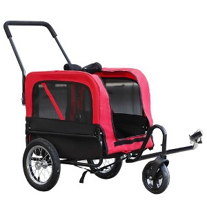 Aosom 2-in-1 Small Dog Bike Trailer and Bike Stroller with Hitch, Bicycle Trailer Sidecar Bike Wagon Cart Carrier Attachment for Travel - 1 of 4
