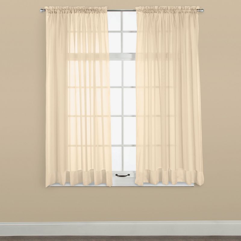 Collections Etc Elegance Sheer Window Curtain Panel, Single Panel,, 2 of 3