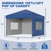 10'x10' Pop Up Canopy Tent, Instant Outdoor Canopy with 3 Sidewall, Portable Sun Shelter - 2 of 4