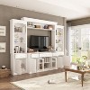 FUFU&GAGA White Wood Bookshelves TV Stand with Glass Door - 2 of 4