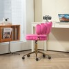 MAYEERTY Computer Chair Modern Cute with Wheels Swivel Height Adjustable Swivel Task Chair for Home Office Pink - 4 of 4