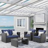 ELJGET 4-Piece Outdoor Patio Furniture Sets, Wicker Conversation Set for Porch Deck, Rattan Sofa Chair with Cushion - 4 of 4