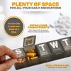 MEDca Weekly Pill Organizer – Extra Large 7 Day Pill Box with Easy-to-Read Jumbo Letters, Daily Travel Medication & Vitamin Case, BPA Free, Black - 3 of 4