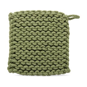 tagltd Crochet Trivet Olive For Hot Dishes Made Of Cotton With Hang Loop - 1 of 3