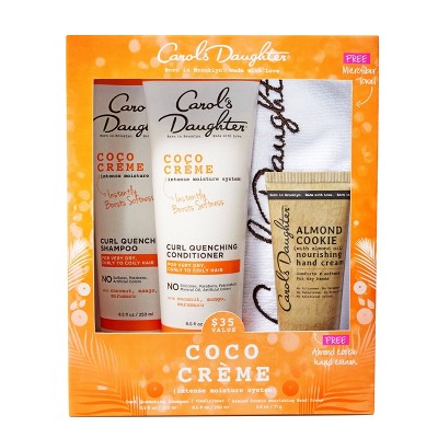 Carol's Daughter Coco Crème Intense Moisture Curly Hair Gift Set Shampoo, Conditioner, Hand Cream & Towel Gift Set - 4pc - 19.5oz