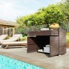 Outsunny Outdoor Storage Cabinet, Hot Tub Accessory Storage, Waterproof PE Rattan Cabinet with Drawer for Indoor, Outdoor Swimming Pool - 3 of 4