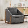 CAVINAS Chenille Upholstered Accent Chair with Golden Nailhead Trim, Tufted Armchair with Ergonomic Backrest for Living Room, Bedroom - 3 of 4