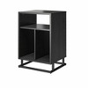 Kumasinova Turntable Stand with Storage Cubes,Modern Side Table with Metal Base,End Table with open cubbies,Small Coffee Table for Living Room,Black - 2 of 4